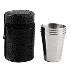 1 Set of 4 Stainless Steel Camping Cup