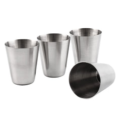 1 Set of 4 Stainless Steel Camping Cup