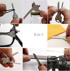 6 in 1 Multifunctional Mini Folding Key Knife