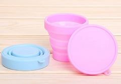 Silicone Retractable Folding Cup with Lid