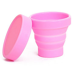 Silicone Retractable Folding Cup with Lid