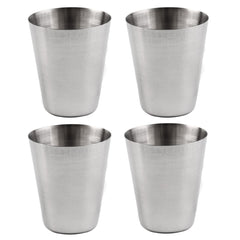 1 Set of 4 Stainless Steel Camping Cup