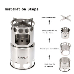 Portable Stainless Steel Wood Stove